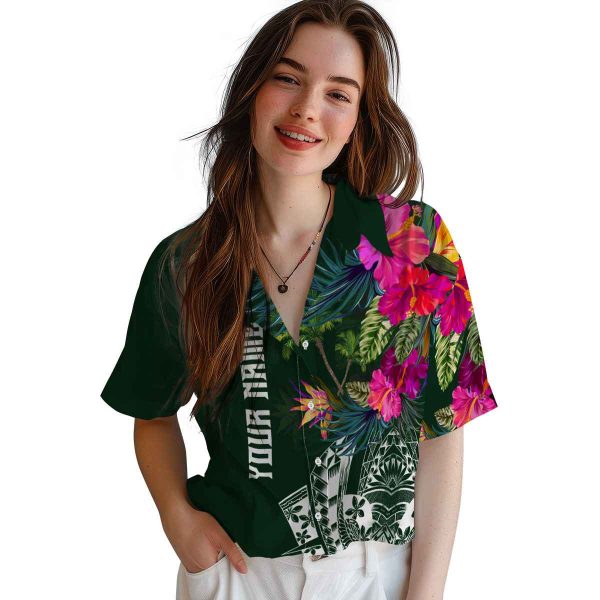 Palm Tree Floral Polynesian Hawaiian Shirt Trendy