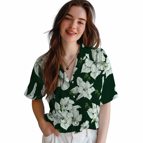 Palm Tree Hibiscus Blooms Hawaiian Shirt Trendy