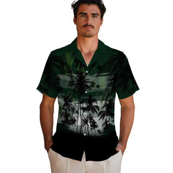 Palm Tree Sunset Scene Hawaiian Shirt High quality