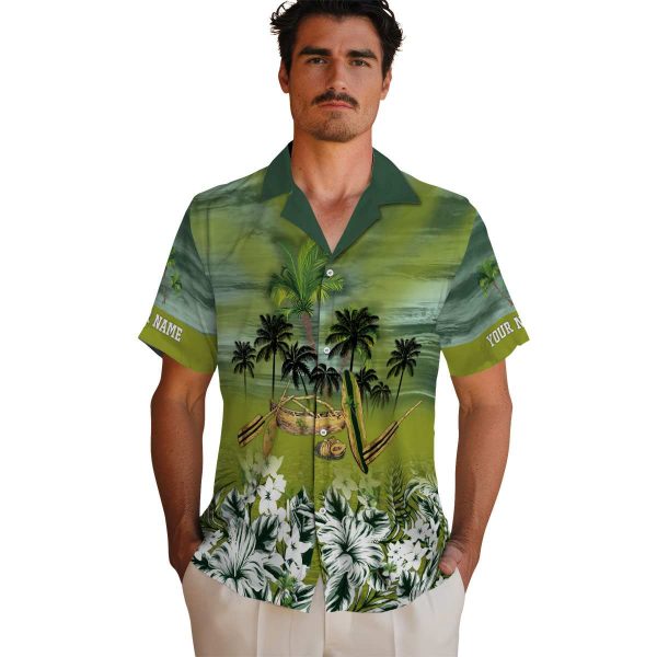 Palm Tree Tropical Canoe Hawaiian Shirt High quality