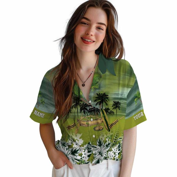 Palm Tree Tropical Canoe Hawaiian Shirt Trendy