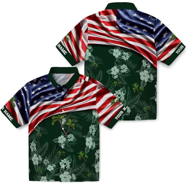 Palm Tree US Flag Hibiscus Hawaiian Shirt Latest Model