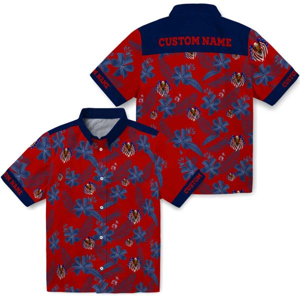 Patriotic Botanical Print Hawaiian Shirt Latest Model