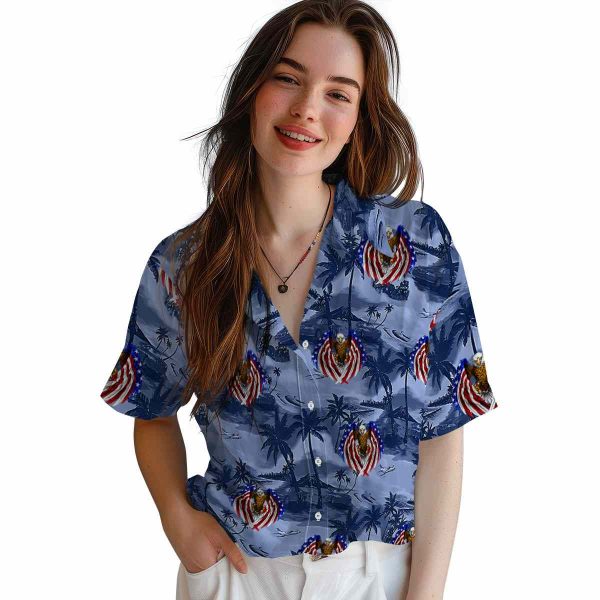 Patriotic Coastal Palms Hawaiian Shirt Trendy