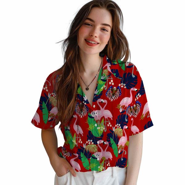 Patriotic Flamingo Foliage Hawaiian Shirt Trendy