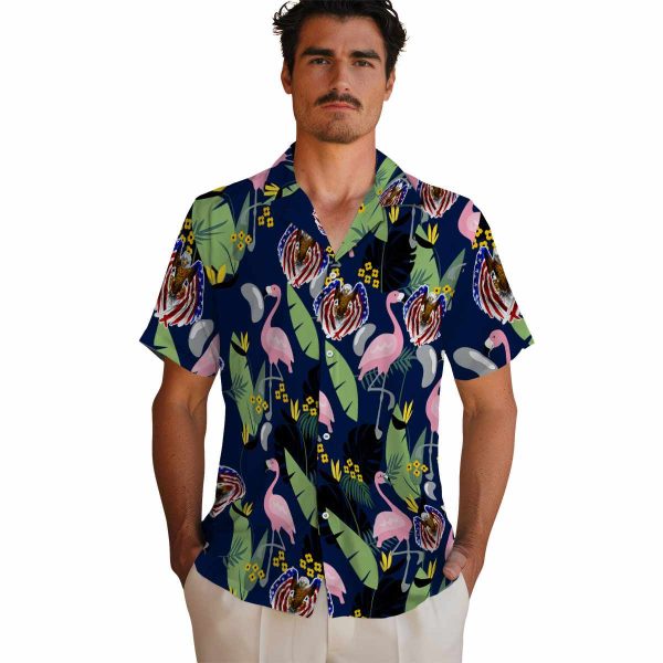 Patriotic Flamingo Leaves Hawaiian Shirt High quality