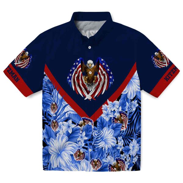 Patriotic Floral Chevron Hawaiian Shirt Best selling