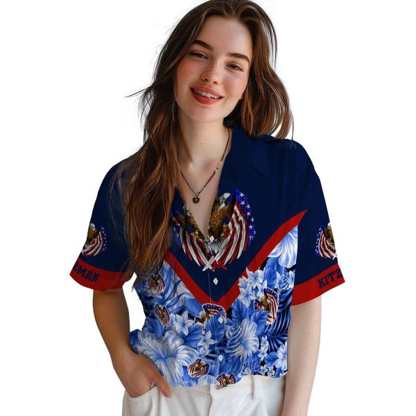 Patriotic Floral Chevron Hawaiian Shirt Trendy