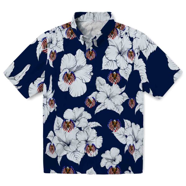 Patriotic Hibiscus Blooms Hawaiian Shirt Best selling