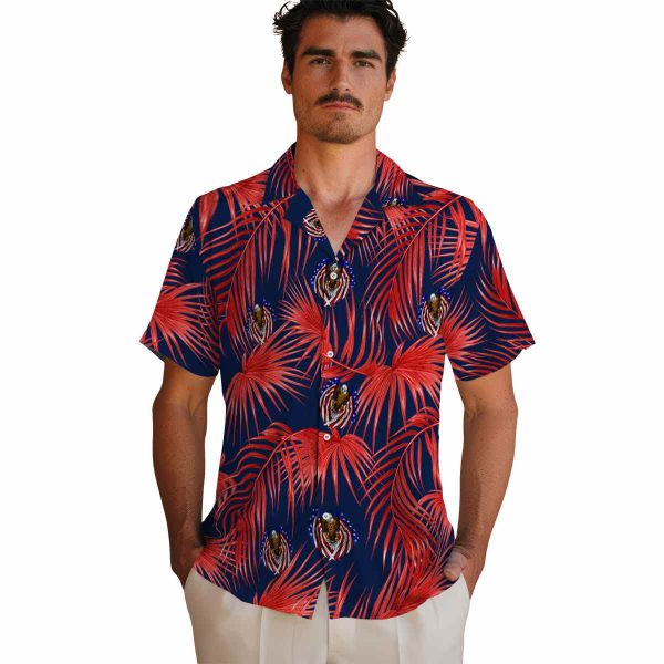 Patriotic Leafy Palms Hawaiian Shirt High quality