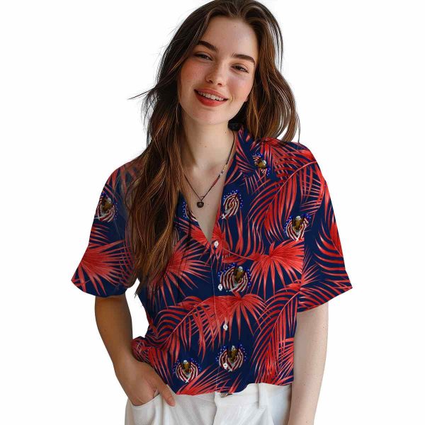 Patriotic Leafy Palms Hawaiian Shirt Trendy