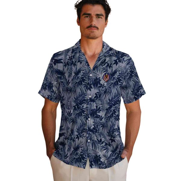 Patriotic Leafy Pattern Hawaiian Shirt High quality