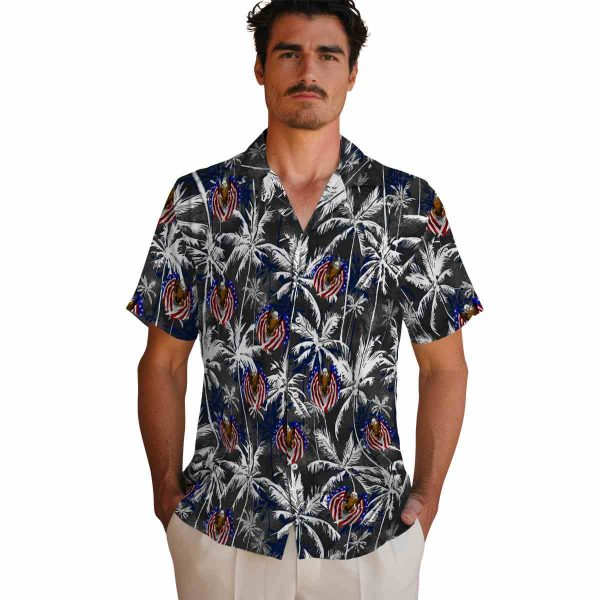 Patriotic Palm Pattern Hawaiian Shirt High quality