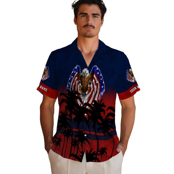 Patriotic Sunset Pattern Hawaiian Shirt High quality