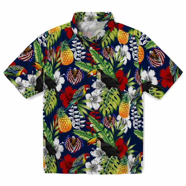 Patriotic Tropical Toucan Hawaiian Shirt Best selling