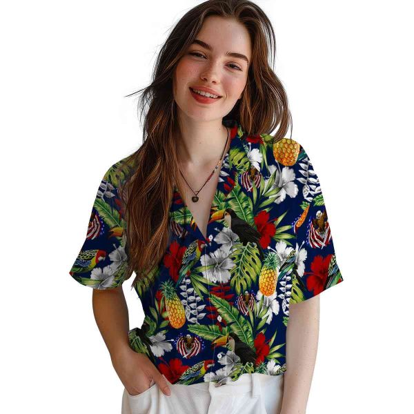 Patriotic Tropical Toucan Hawaiian Shirt Trendy