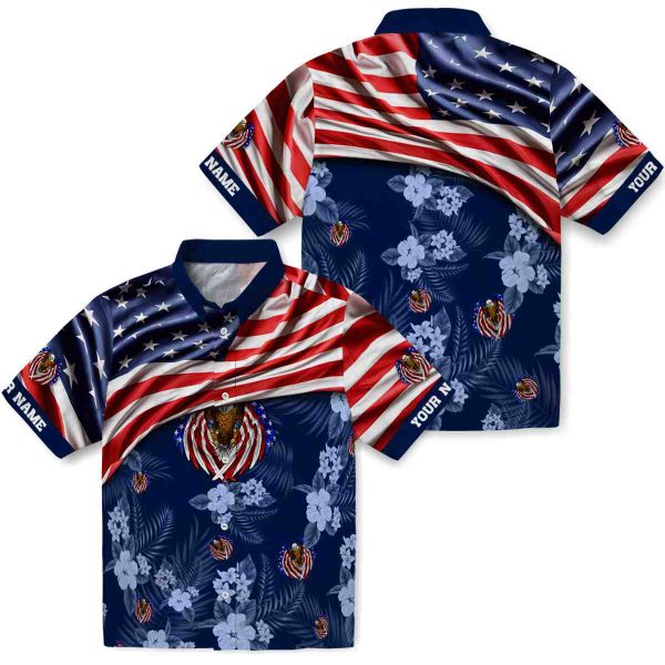 Patriotic US Flag Hibiscus Hawaiian Shirt Latest Model