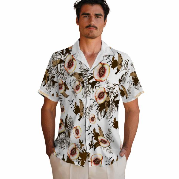 Peach Botanical Theme Hawaiian Shirt High quality