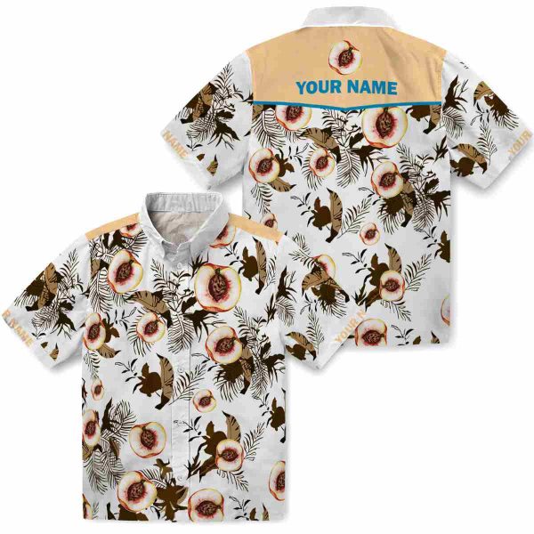 Peach Botanical Theme Hawaiian Shirt Latest Model