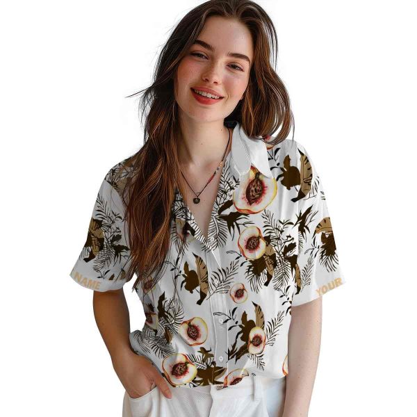 Peach Botanical Theme Hawaiian Shirt Trendy