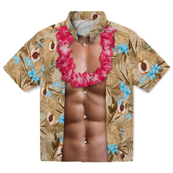 Peach Chest Illusion Hawaiian Shirt Best selling