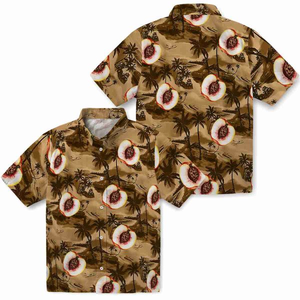 Peach Coastal Palms Hawaiian Shirt Latest Model