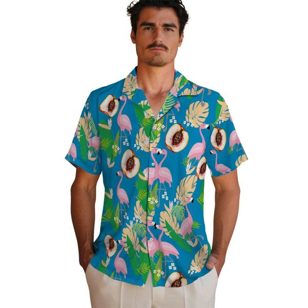 Peach Flamingo Foliage Hawaiian Shirt High quality