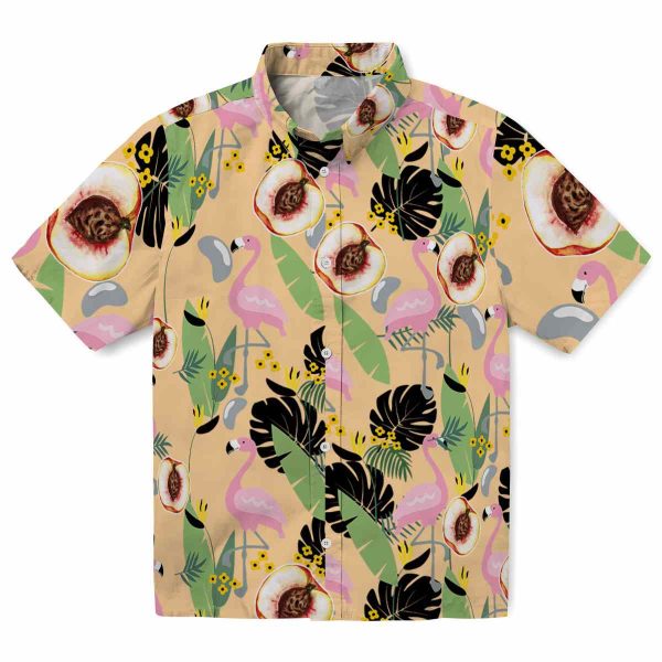 Peach Flamingo Leaves Hawaiian Shirt Best selling