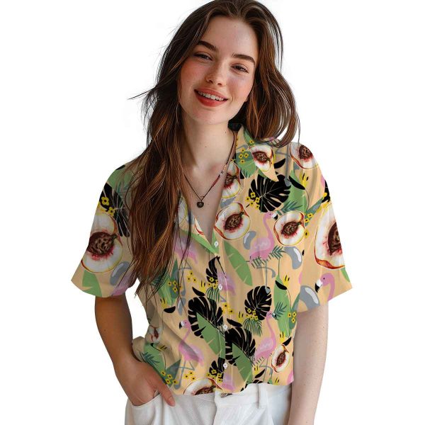 Peach Flamingo Leaves Hawaiian Shirt Trendy