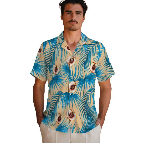 Peach Leafy Palms Hawaiian Shirt High quality