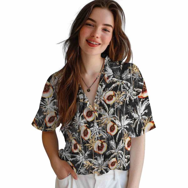 Peach Palm Pattern Hawaiian Shirt Trendy