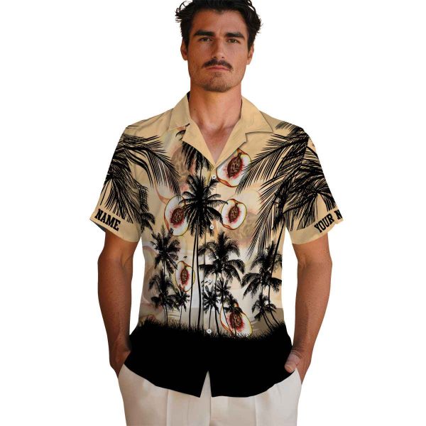 Peach Sunset Scene Hawaiian Shirt High quality