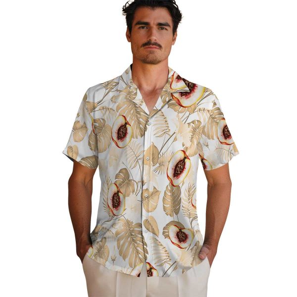 Peach Tropical Plants Hawaiian Shirt High quality