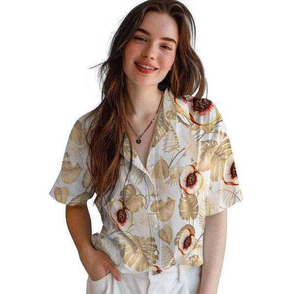 Peach Tropical Plants Hawaiian Shirt Trendy