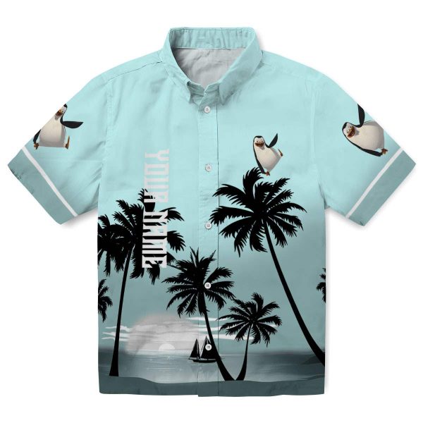 Penguin Beach Sunset Hawaiian Shirt Best selling