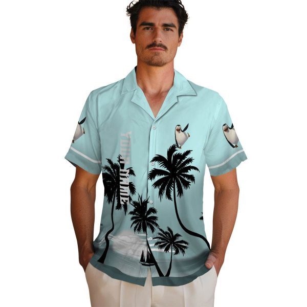 Penguin Beach Sunset Hawaiian Shirt High quality