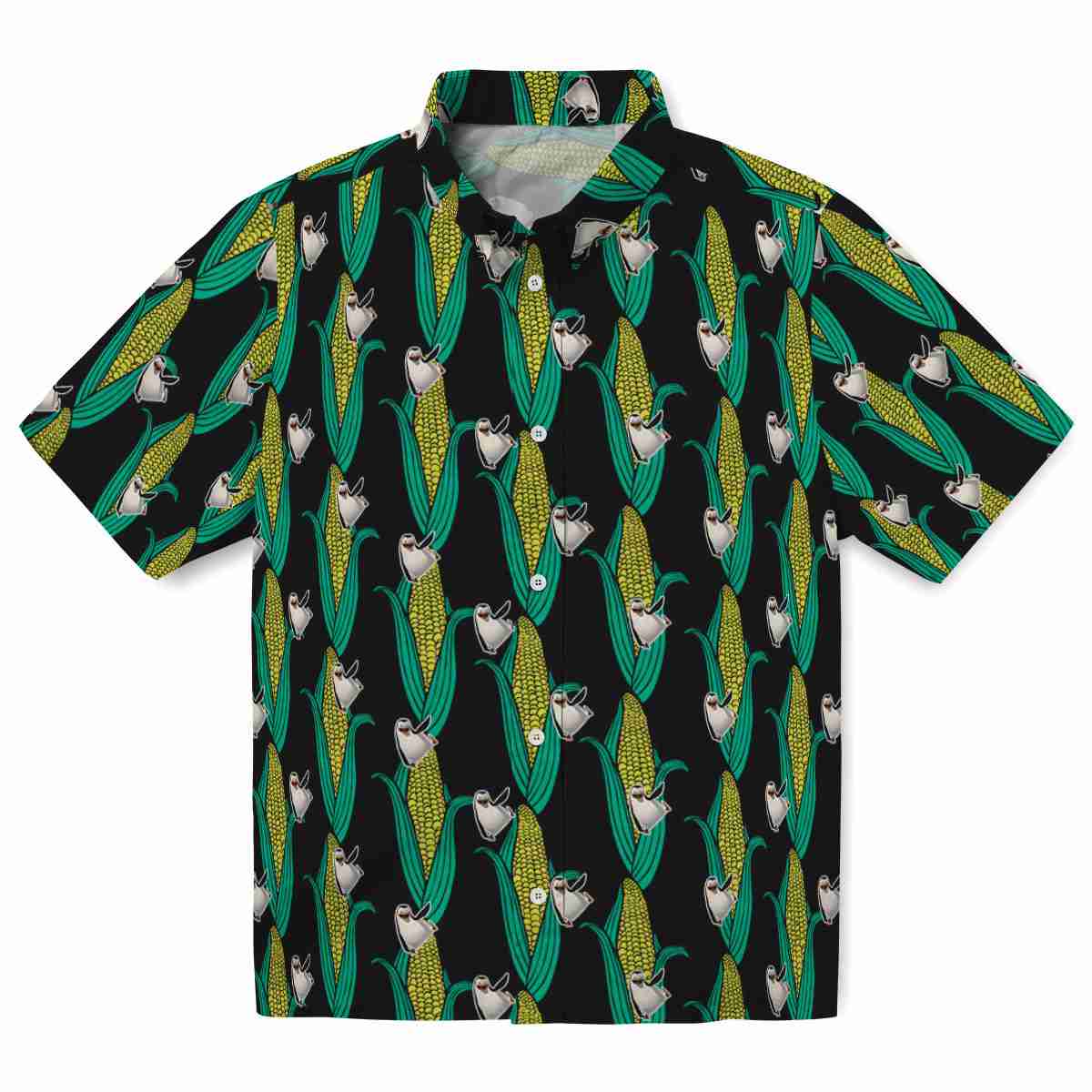 Penguin Corn Motifs Hawaiian Shirt Best selling