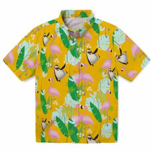 Penguin Flamingo Foliage Hawaiian Shirt Best selling
