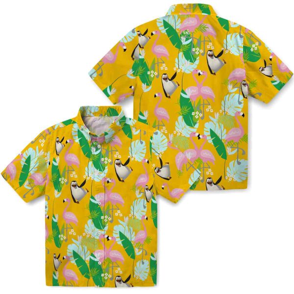 Penguin Flamingo Foliage Hawaiian Shirt Latest Model