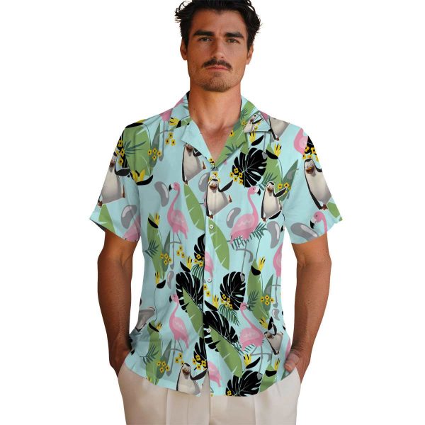 Penguin Flamingo Leaves Hawaiian Shirt High quality