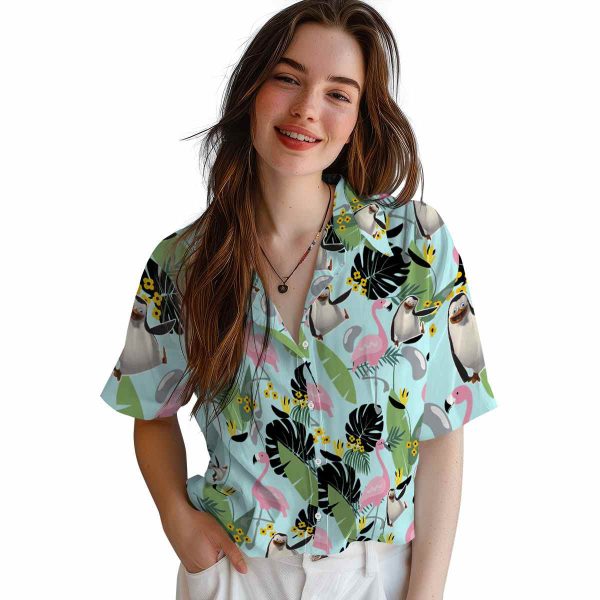 Penguin Flamingo Leaves Hawaiian Shirt Trendy