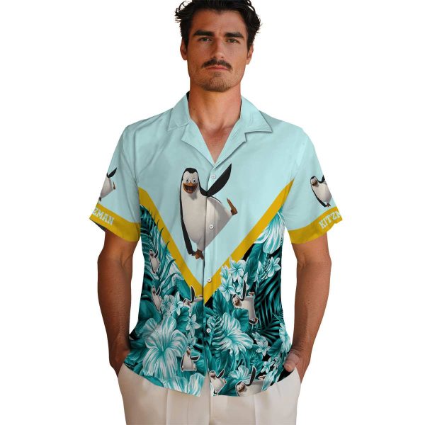 Penguin Floral Chevron Hawaiian Shirt High quality