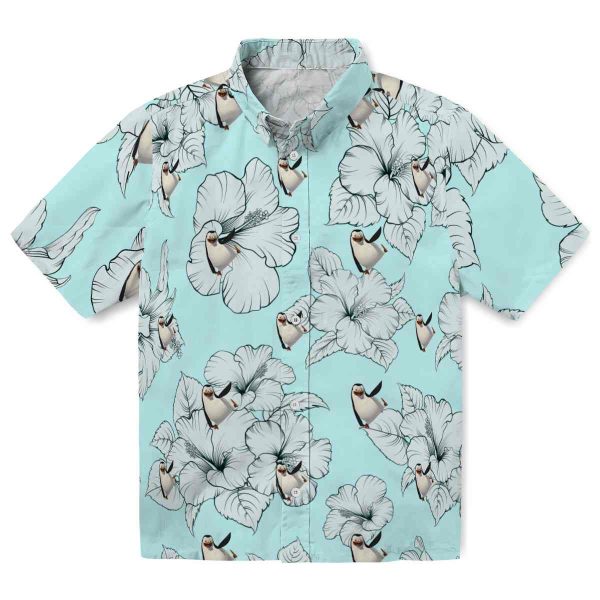 Penguin Hibiscus Blooms Hawaiian Shirt Best selling