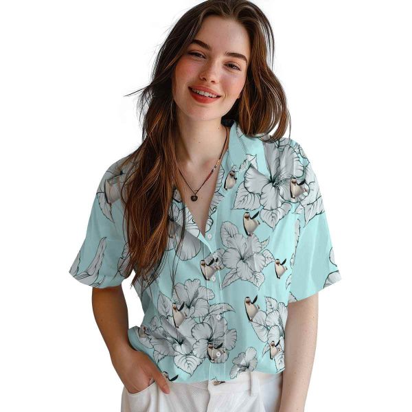 Penguin Hibiscus Blooms Hawaiian Shirt Trendy