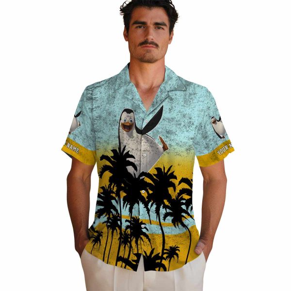 Penguin Sunset Pattern Hawaiian Shirt High quality