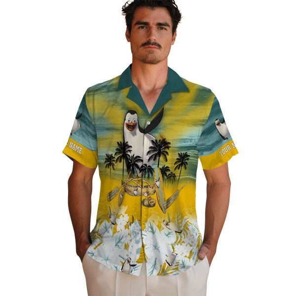 Penguin Tropical Canoe Hawaiian Shirt High quality