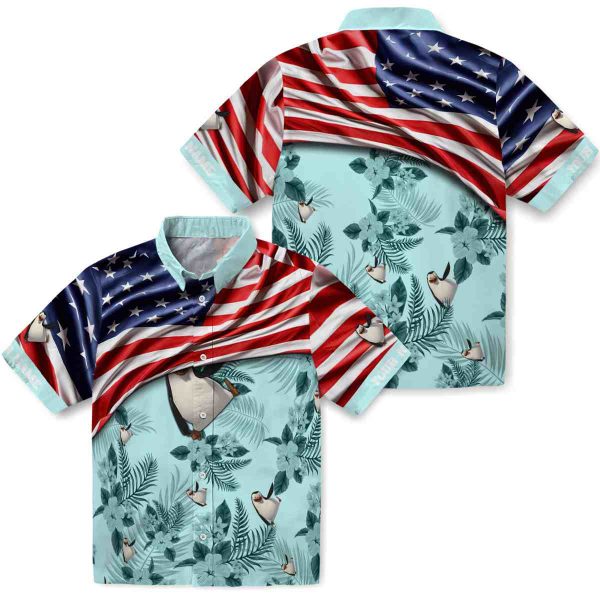 Penguin US Flag Hibiscus Hawaiian Shirt Latest Model