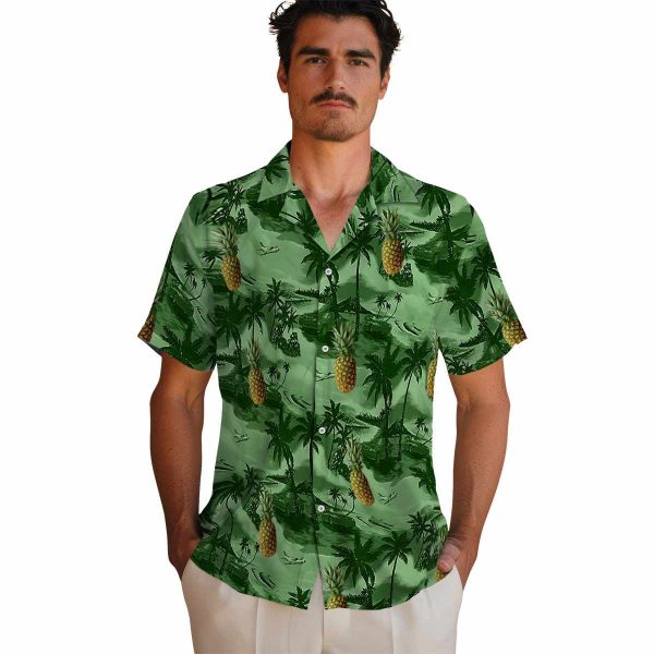 Pineapple Coastal Palms Hawaiian Shirt High quality