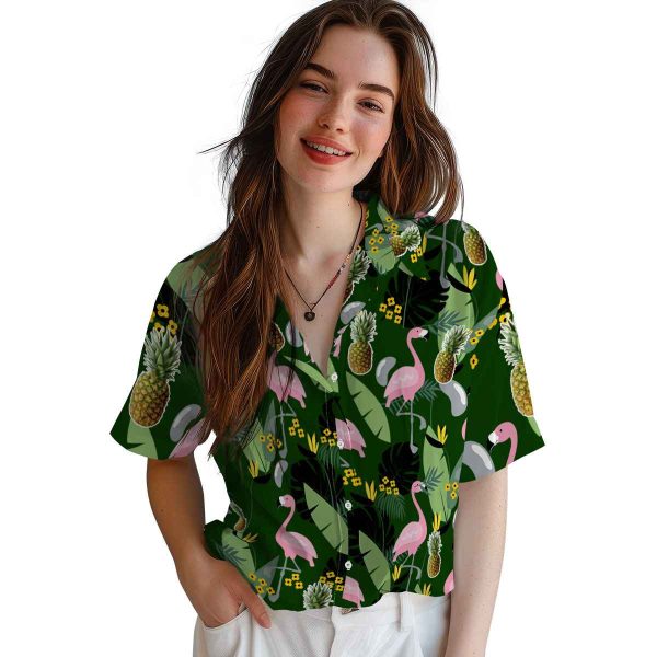 Pineapple Flamingo Leaves Hawaiian Shirt Trendy