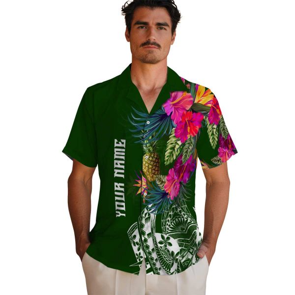 Pineapple Floral Polynesian Hawaiian Shirt High quality